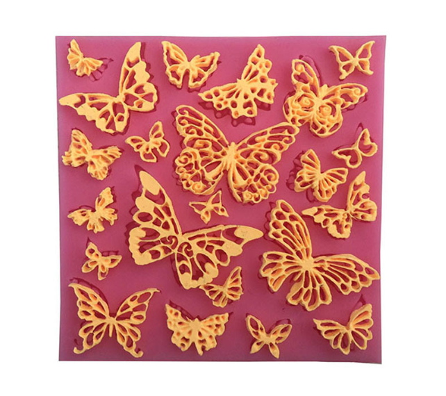 Молд силиконовый Бабочки 100 на 100 мм розовый Киев - изображение 1