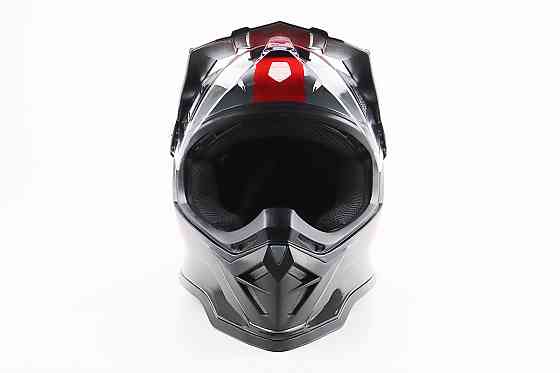 Шолом кросовий/ендуро/АТV зі склом BLD-819-7 S (55-56см), ЧОРНИЙ/СІРО-ЧЕРВОНИЙ Киев