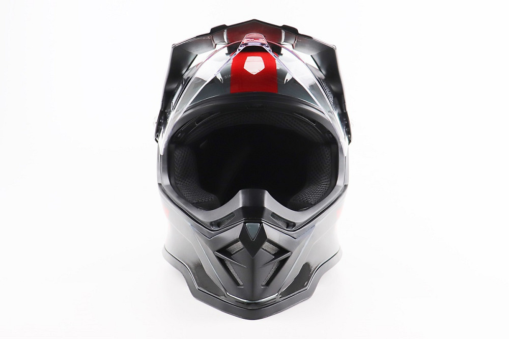 Шолом кросовий/ендуро/АТV зі склом BLD-819-7 S (55-56см), ЧОРНИЙ/СІРО-ЧЕРВОНИЙ Киев - изображение 5