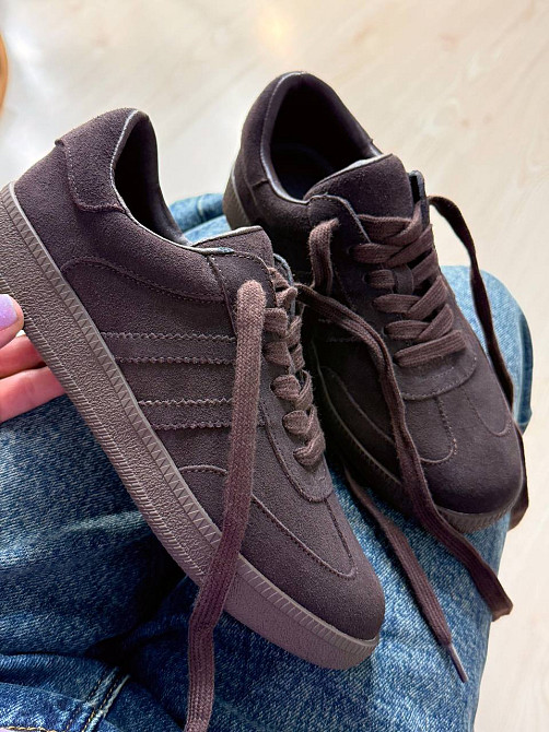 Кеды женские Hengji 8009-13 samba замшевые коричневые, 36, 23 см Киев - изображение 4