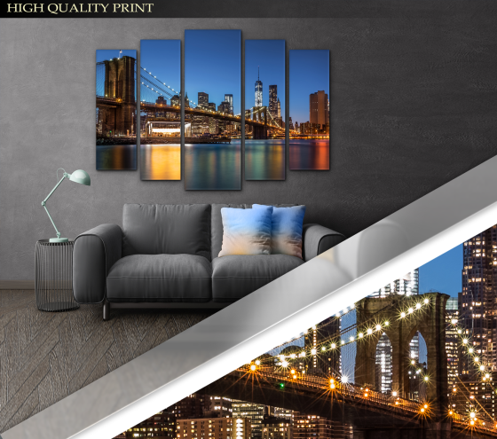 Модульна картина Місто Міст Art-284_5 ( 80х118см ) Київ