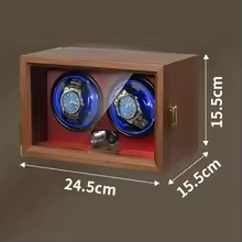Шкатулка для автоподзавода часов / Виндер / Watch Winder / Ротомат Newaner 2 слота, деревянный корпус, тихий мотор, LED Киев