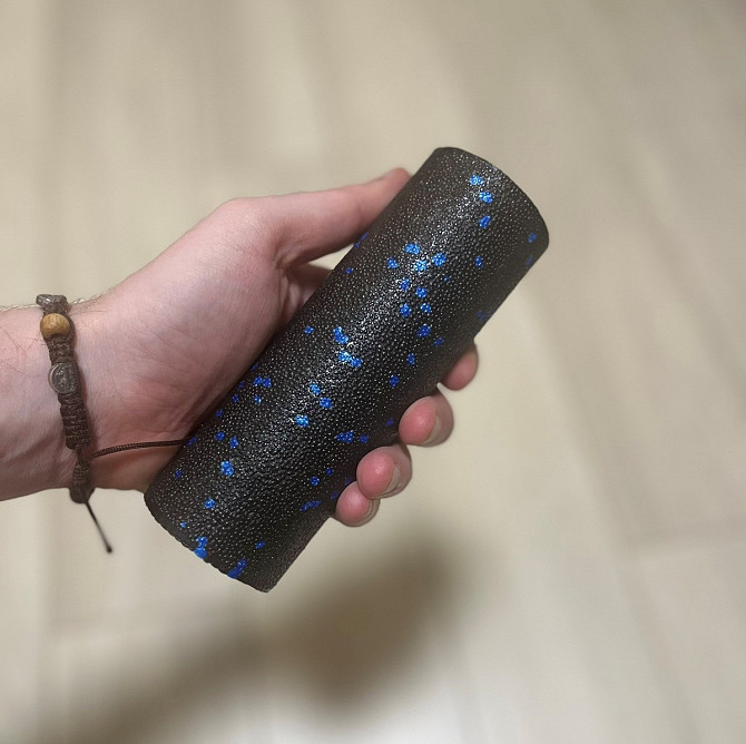 Набір для масажу та йоги PowerPlay PP_4091 EPP (2 м'ячки + валик масажер 15*5,3 см.) Blue + гумка Кам'янське - фото 7
