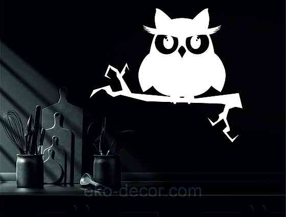 Декоративне настінне Панно  «Сова» , Декор на стіну 90*79 см., Білий Київ