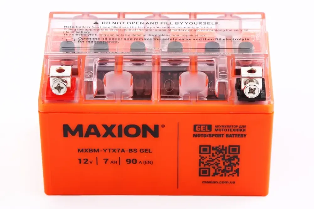 Аккум. батарея Мото 12В 7 Ач «Maxion» гелевий (низький) Вінниця - фото 2