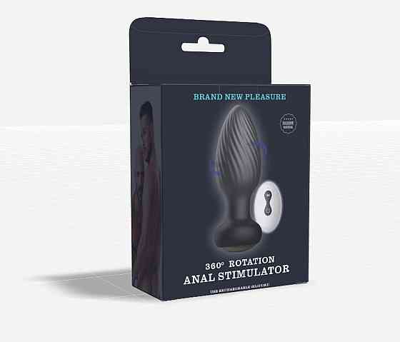 Вібро-пробка Rotating Remote Anal Plug з дистанційним керуванням, чорна Sex Aura Київ