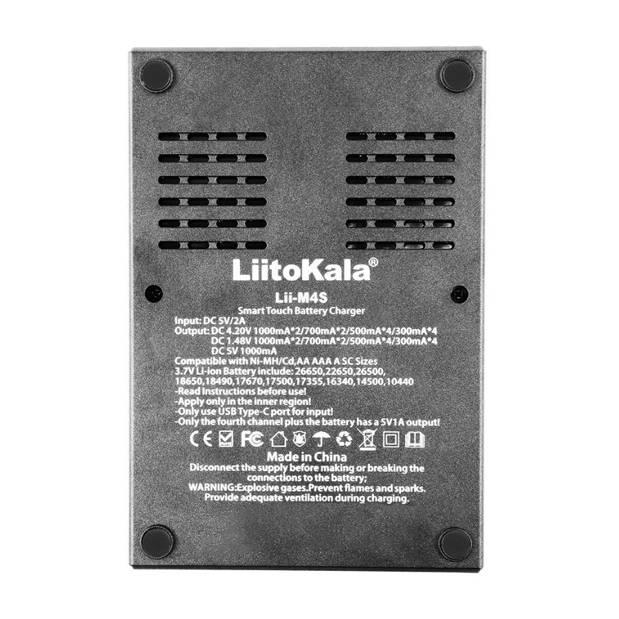 Зарядний пристрій із тестом ємності 18650 AA AAA Li-ion Ni-MH, NiCd LiitoKala Lii-M4S Київ - фото 2