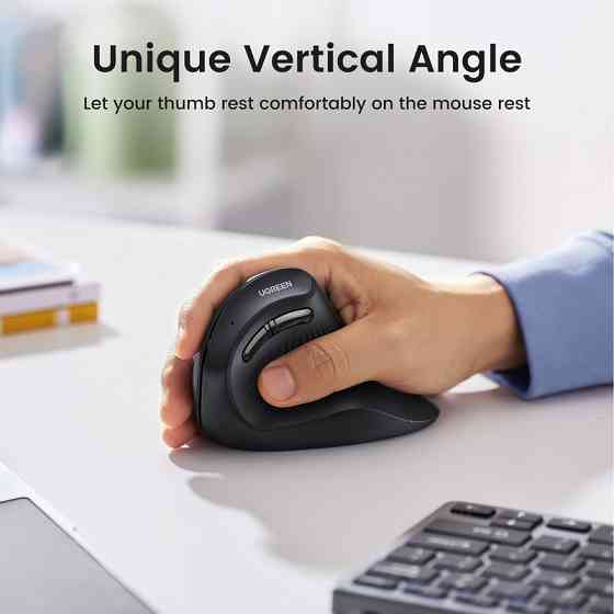 Маніпулятор миша бездротова UGREEN MU008 Multi-mode Vertical Mouse Black Одеса