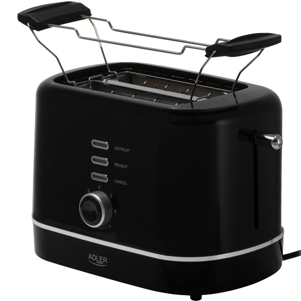 Тостер Adler AD 3224 black 850Вт/ 2 відділення/7 режимів підсмажування/розморожування/підігрів булок Вінниця - фото 3