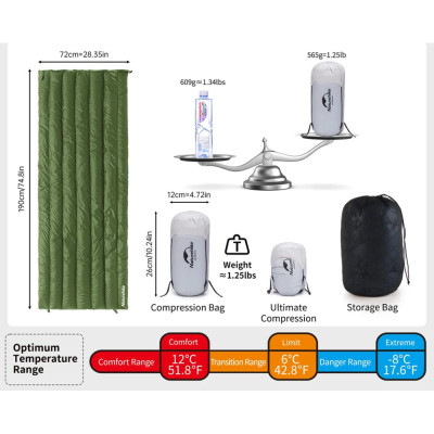 Спальний мішок Naturehike CWM295 CNK2300SD013, зелений (6976023920882) Вінниця - фото 11