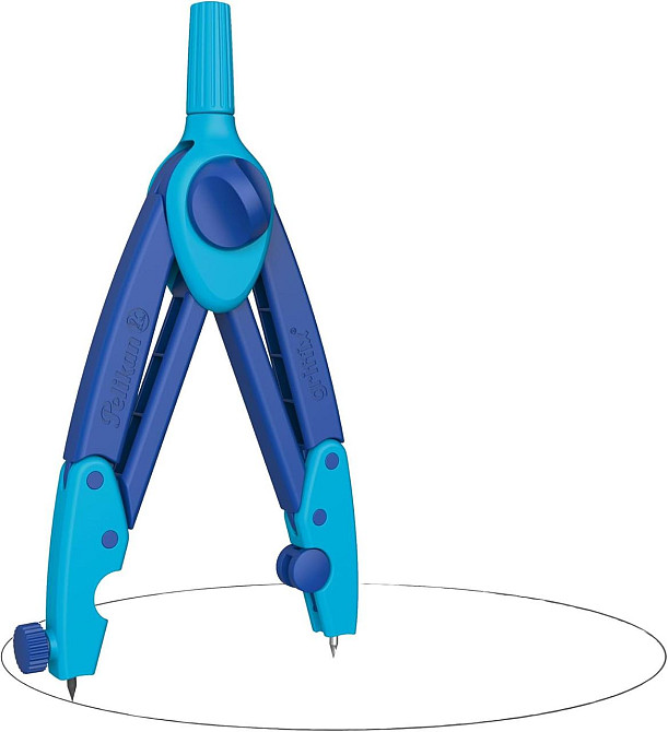 Циркуль школьный Pelikan Griffix 150 мм с грифелем точилкой защитой металлического наконечника синий Киев - изображение 3