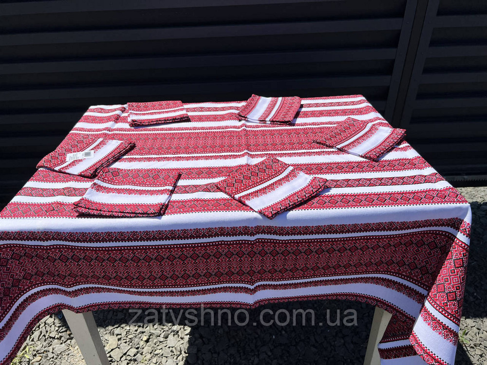 Вышитая скатерть красная на подарок Киев - изображение 4
