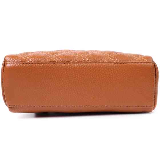 Стильная женская сумка прошита ромбами на лицевой стороне из натуральной кожи Vintage 22809 Рыжий Киев