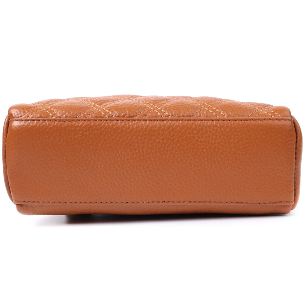 Стильна жіноча сумка прошита ромбами на лицьовій стороні з натуральної шкіри Vintage 22809 Рудий Київ - фото 6