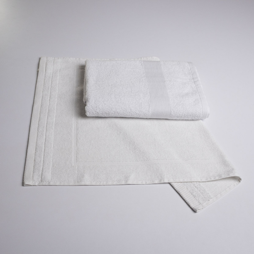Набір банний махровий з Бордюром 2шт GM Textile 50х70см, 70х140см (Білий) Суми - фото 1