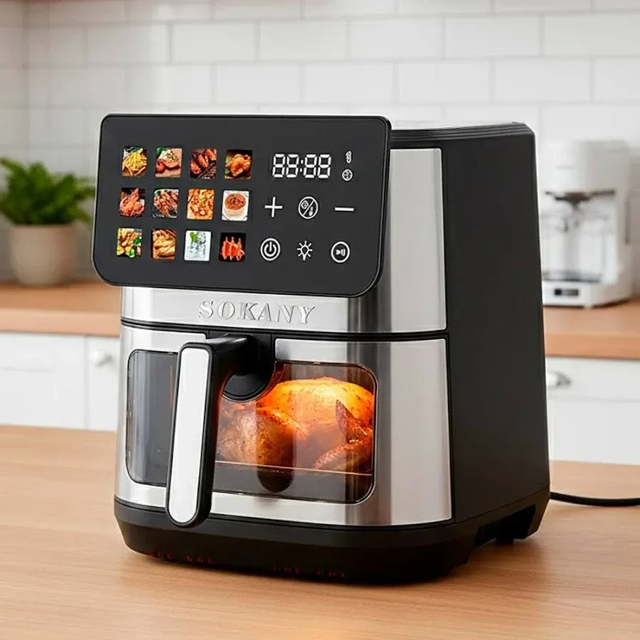 Аерофритюрниця SK-10115 10 л, 2600 Вт, сенсорне керування, антипригарне покриття, верхній та нижній нагрівання Одеса - фото 2