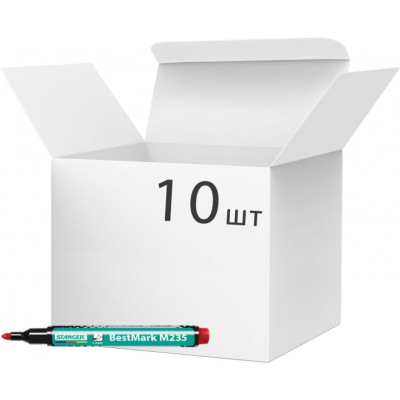 Маркер Stanger водостойкий, 1-3 мм красный 10 шт (MARKER-PER-STM235R10) Винница - изображение 1