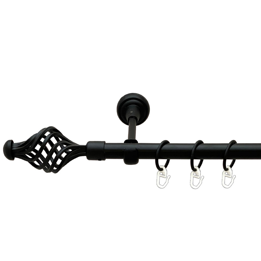 Карниз Orvit Арезо металевий однорядний відкритий Чорний Оксамит 19 мм 160 см (00-00013533) Львов - изображение 1