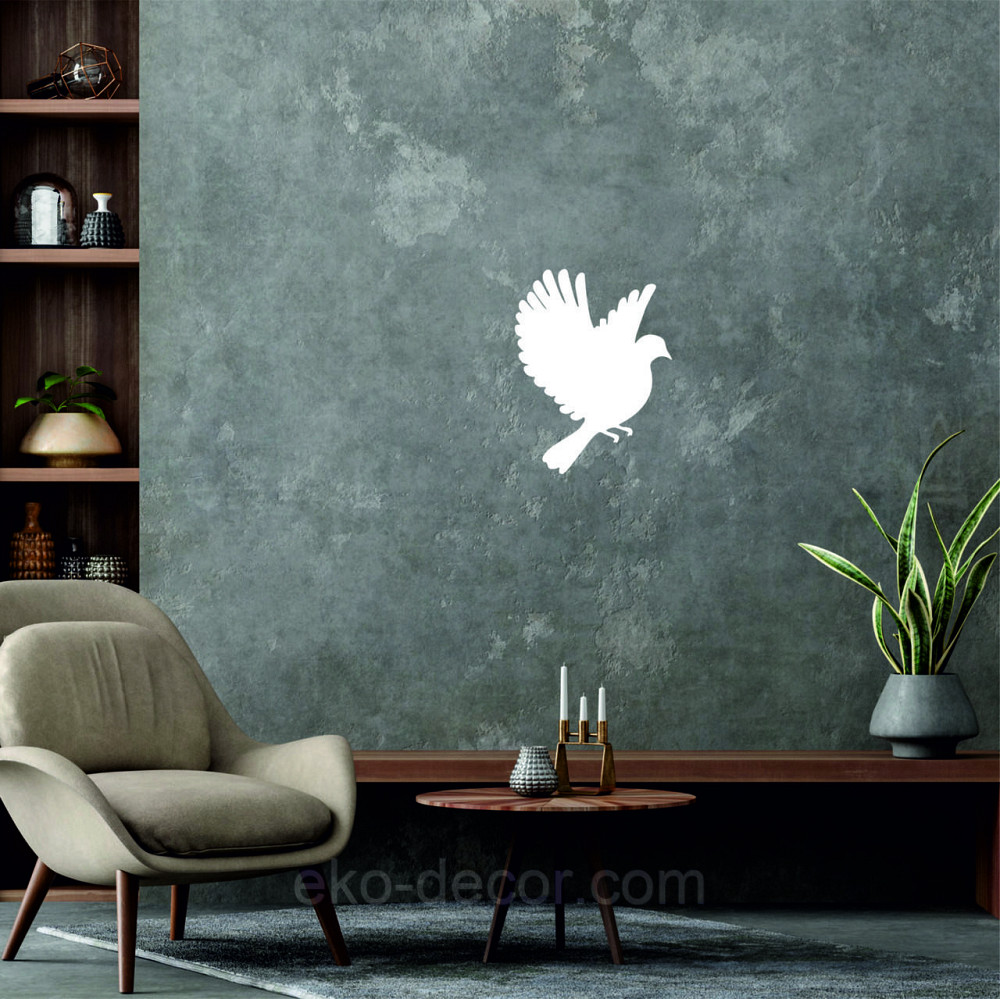 Декоративное настенное Панно «Птичка» Декор на стену(цена за 1шт) 20*15 см, Белый Киев - изображение 4