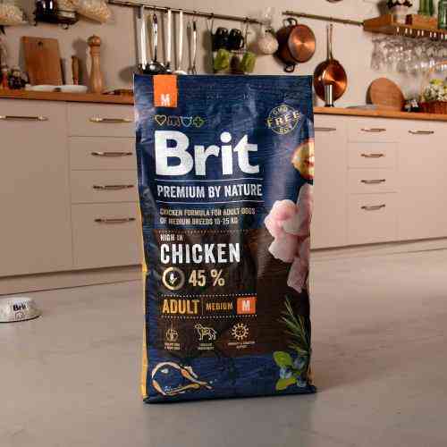 Сухий корм Brit Premium Dog Adult M для дорослих собак середніх порід, з куркою, 8 кг Київ