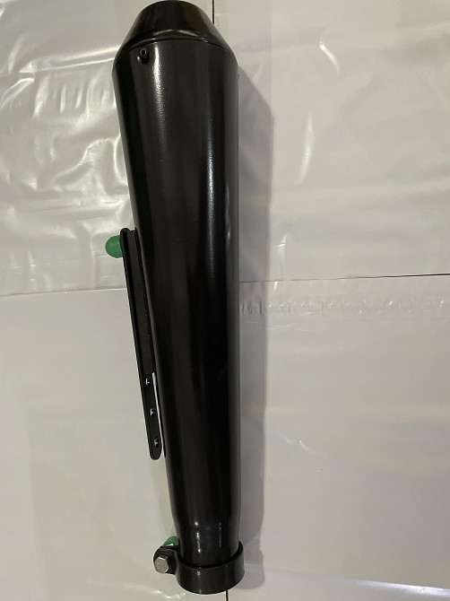 Глушник (тюнінг) 440*96mm (нержавіюча сталь, сопло, чорний, прямоток) 118 Київ - фото 1