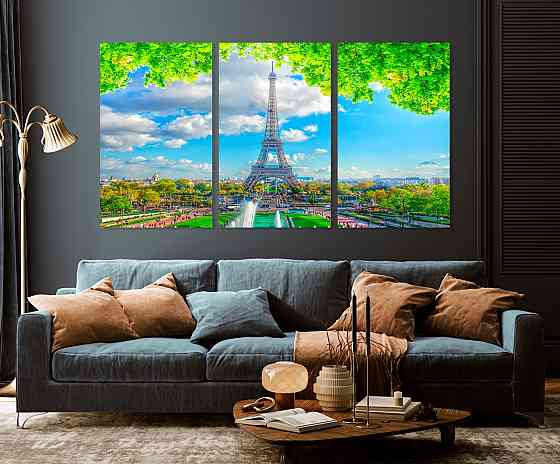 Модульная картина в гостиную / спальню  Париж     ART-259_3A 100х150 см Киев