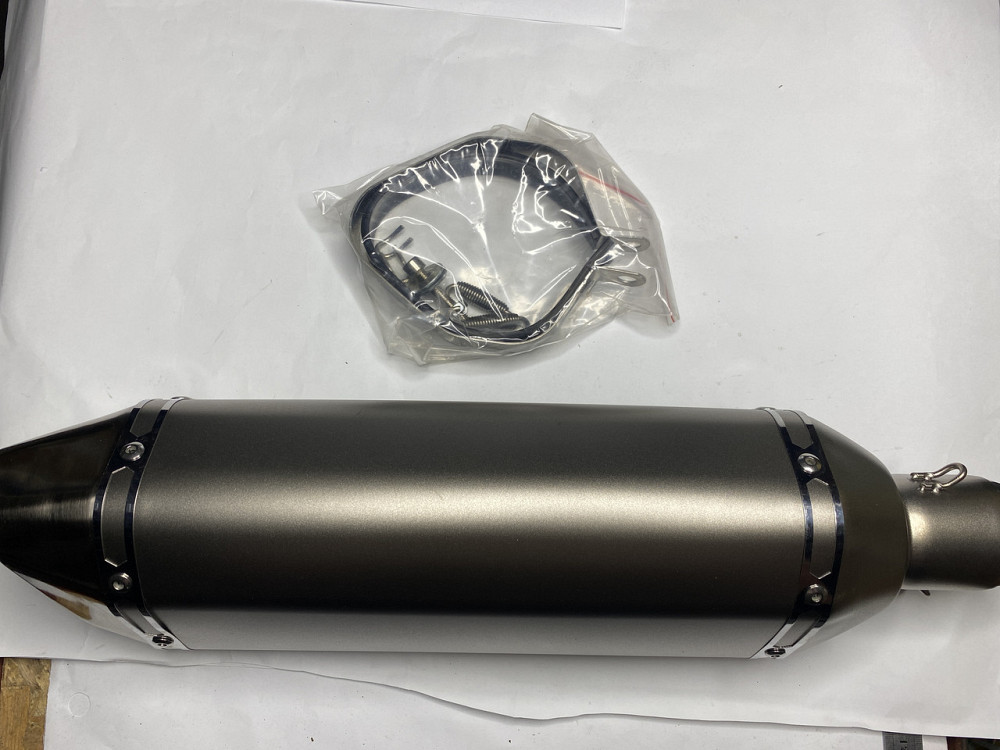 Глушник (тюнінг) 460*13 см (нержавіюча сталь, овал, срібло, прямоток, mod:4) 118 Мукачево - фото 1