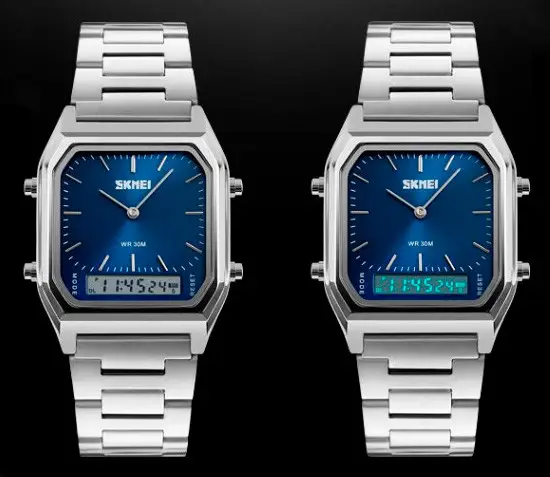 Наручний чоловічий годинник Skmei 1220 Tango Сріблястий з синім Вінниця - фото 4