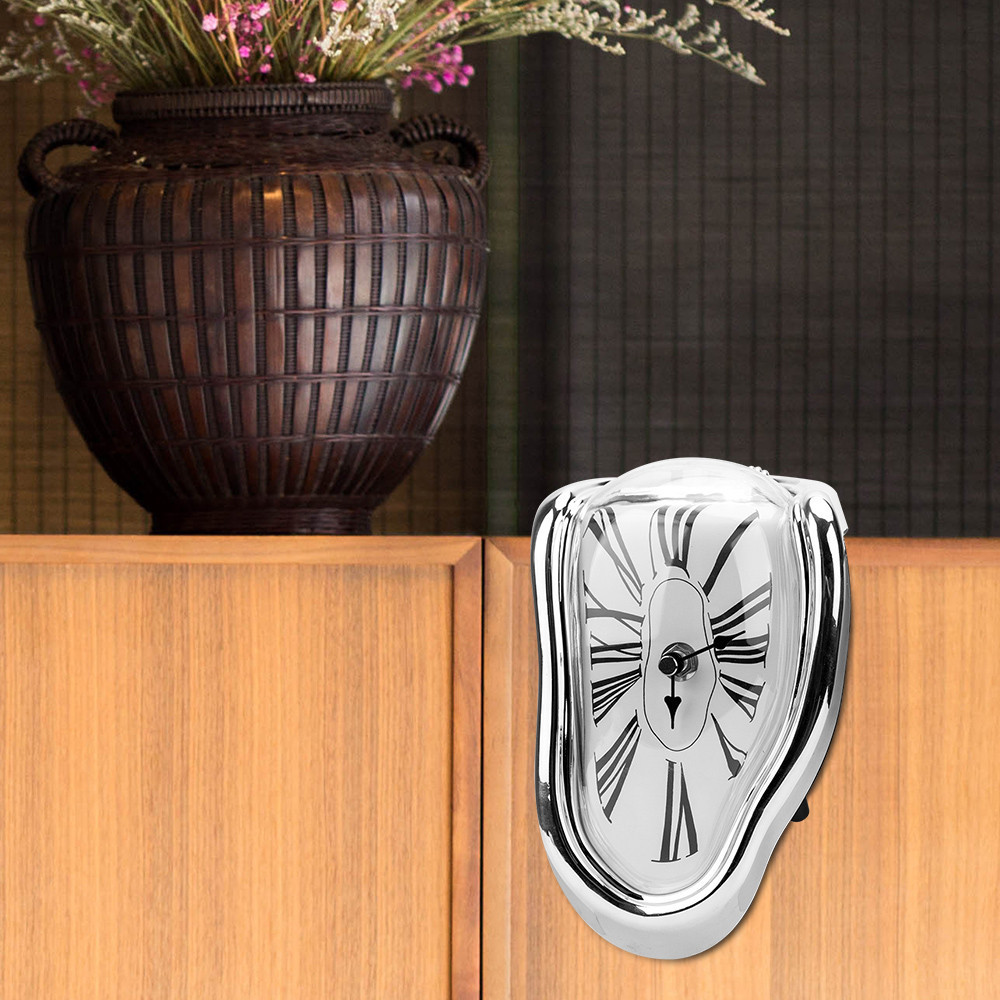 Часы интерьерные на полку Сальвадор Дали Утекающее время серебристые Кременчуг - изображение 2