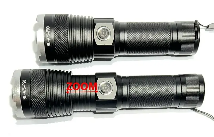 Світлодіодний ручний ліхтарик Bailong BL-A75-P90 zoom + Type-C + 26650 (3xAAA) 5 режимів Одеса - фото 10