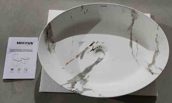 Раковина накладна MIXXUS PREMIUM ELLIPSE-0104 MARBLE 550х415х140mm   ( MP6554 ) 26250 Харків