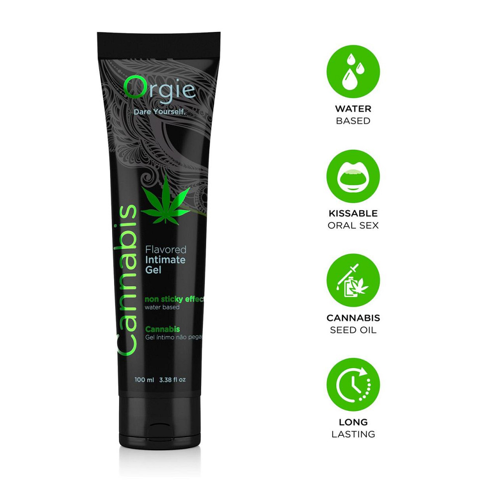 Лубрикант на водній основі Orgie Lube Tube Cannabis, 100 мл, їстівний, з олією насіння конопель Sex Aura Київ - фото 3