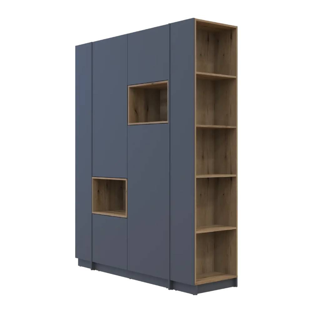 Шкаф для одежды с нишей и этажеркой Doros Дейл Графит/Дуб Эвок 2 ДСП 143.2х52х220 DRS-011723 (44900335) Львов - изображение 8