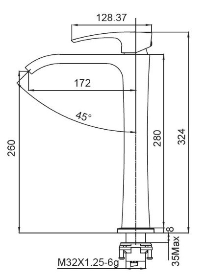 Высокий смеситель для умывальника Koer KB-13007-04, хром + белый (KR5153) Харьков - изображение 8