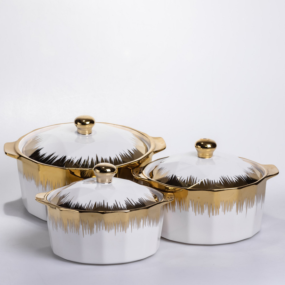 Фарфоровые супницы с крышками и ручками, 3 шт. Киев - изображение 1