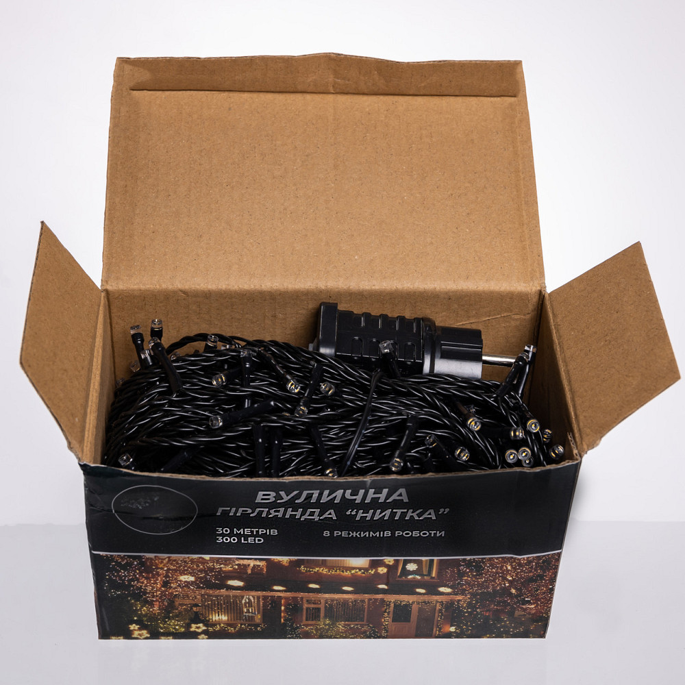 Garlando Гірлянда Нитка вулична 30 (м) 300 LED чорний провід Жовтий CF300L30MBY Коломия - фото 5