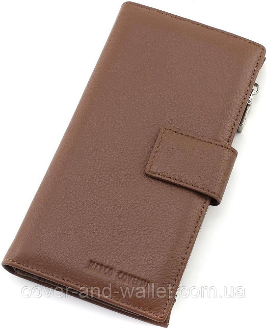 Вертикальный женский купюрник из натуральной кожи коричневого цвета Marco Coverna 0134 Киев - изображение 1
