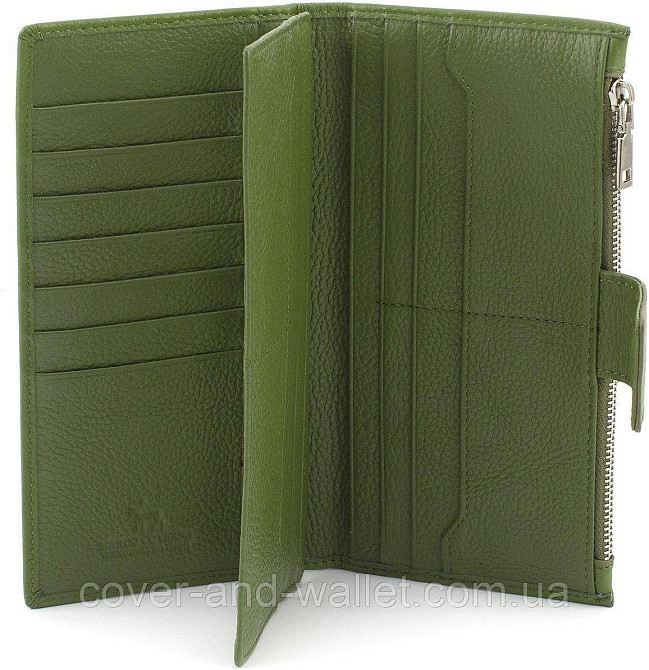 Стильний шкіряний жіночий гаманець зеленого кольору Marco Coverna  MC 0134-19 Київ - фото 13