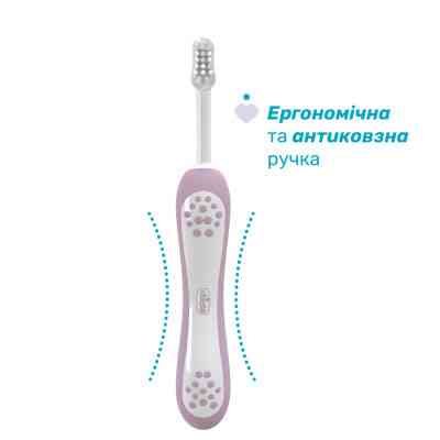 Дитяча зубна щітка Chicco для перших зубів, 6-36 міс. рожева (8058664174683) (12081.00) Вінниця