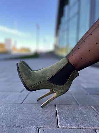 Nivelle Жіночі черевики NIVELLE зелені натуральна замша каблук 11см 36р. (3615) Коломия