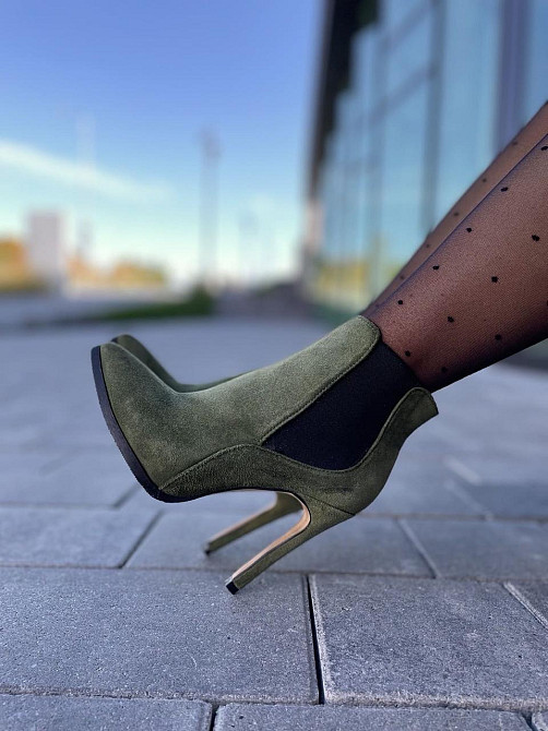 Nivelle Жіночі черевики NIVELLE зелені натуральна замша каблук 11см 36р. (3615) Коломия - фото 6