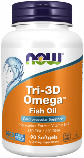 Рыбий жир и витамин D-3 Now Foods Tri-3D Omega 90 гел капс Киев - изображение 4