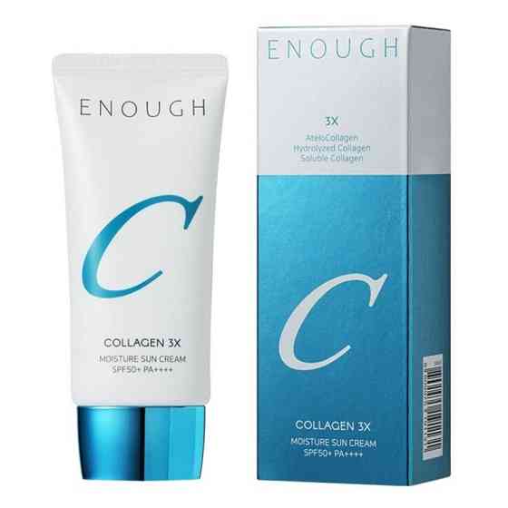 Солнцезащитный крем для лица с коллагеном Collagen 3X Moisture Sun Cream SPF 50+ Enough 50 мл Киев