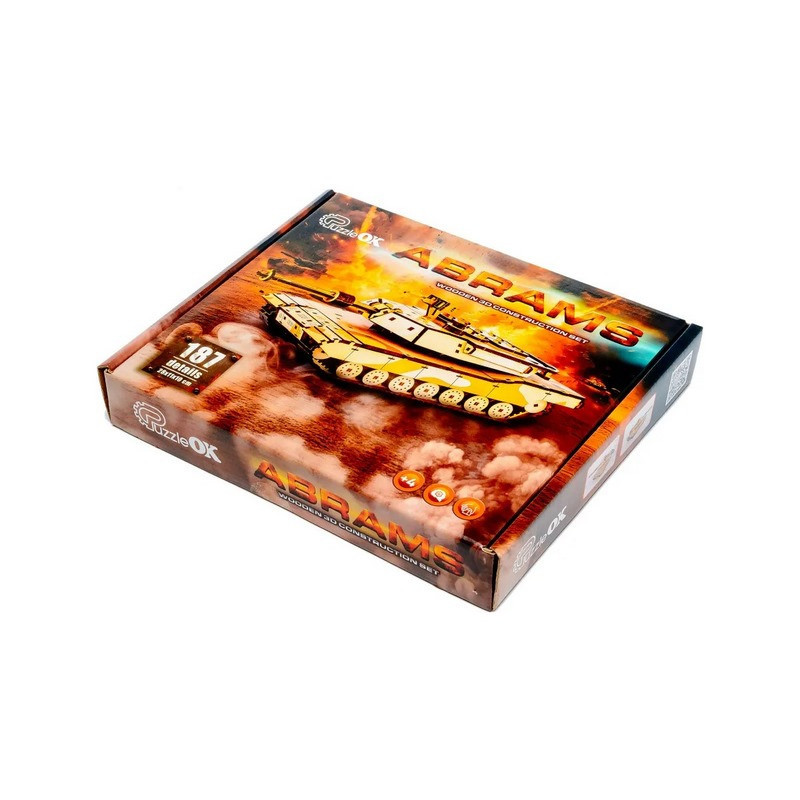 Дерев'яний 3D конструктор "Абрамс" Puz-00939, 187 деталей Вінниця - фото 2