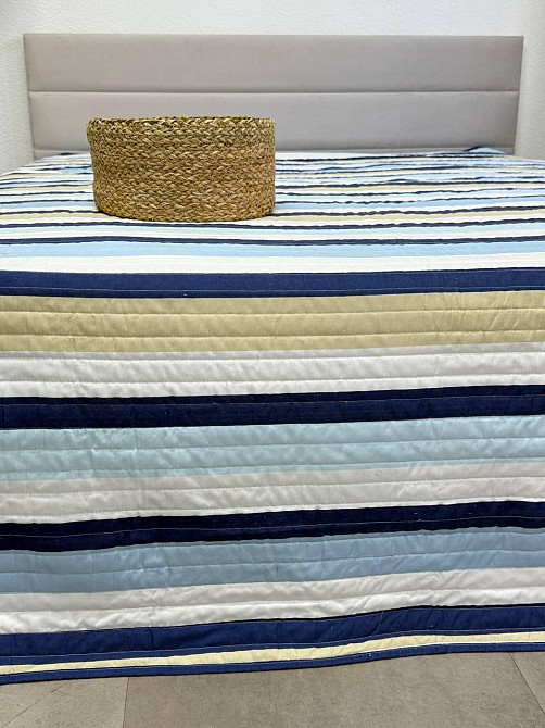 Ecotton Покривало Nostra 240х260 см антиалергенне стьобане мікрофібра L0020 Blue біло-блакитне Коломия - фото 6