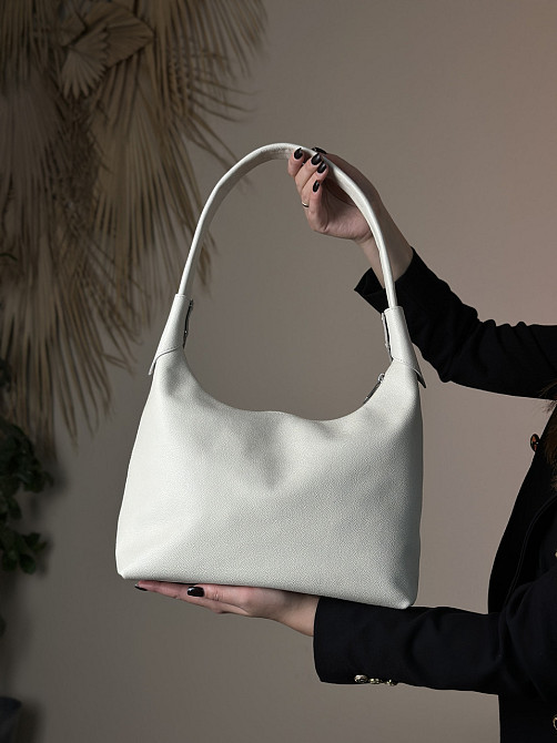 Сумка тоут жіноча шкіряна велика Юта Бежева 28*30*12 см, сумка шопер бежева стильна з кишенямиMasterSem Київ - фото 4