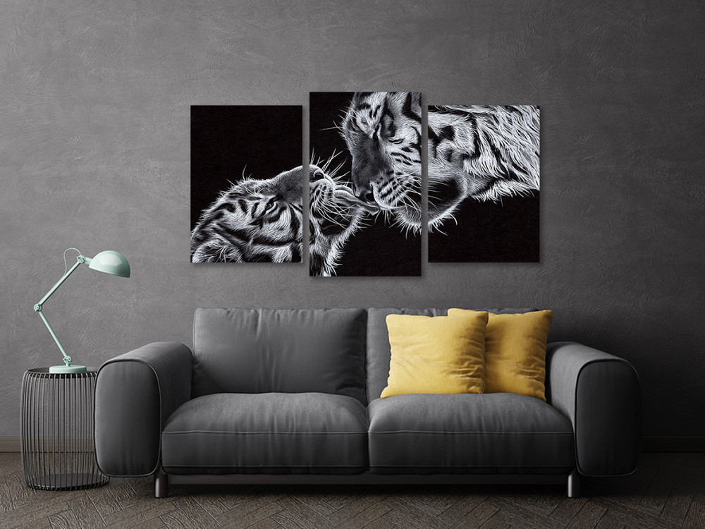Модульна картина у вітальню/ спальню Поцілунок тигра Art-568_3 70x130 см Київ - фото 3
