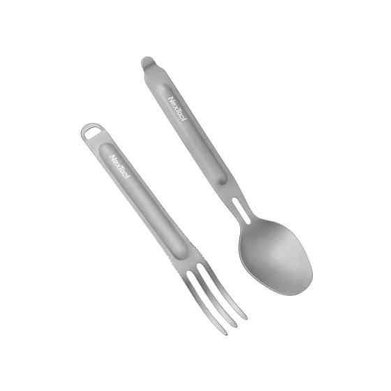 Туристичний набір ложка-виделка NexTool Titanium Tableware Set, титан Ровно