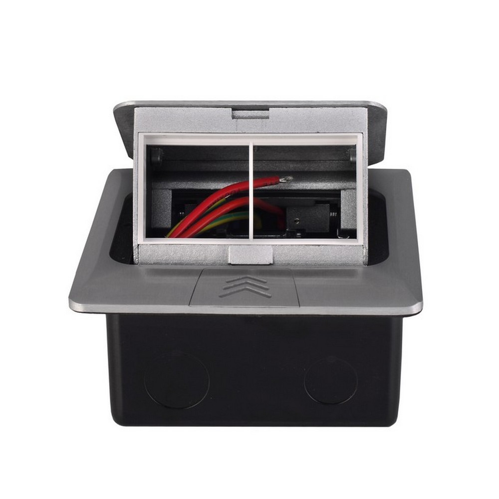 Розетковий люк підлоговий LIVOLO срібний, вбудований у підлогу, пустий корпус без розеток для наповнення будь-якими модулями, з кришкою, IP44, алюміні Коломыя - изображение 6