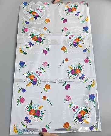 Пакет с рисунком для упаковки подарков   (32*60) №436 фольгированный (ажурный) 